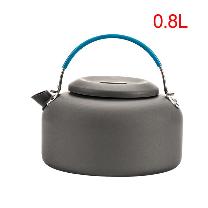 Outdoor Boiled Coffee Pot Lightweight Tableware Kettle Coffee Pot Aluminum Camping Teapot For Picnic Camping Hiking Backpacking: Blue 0.8L
