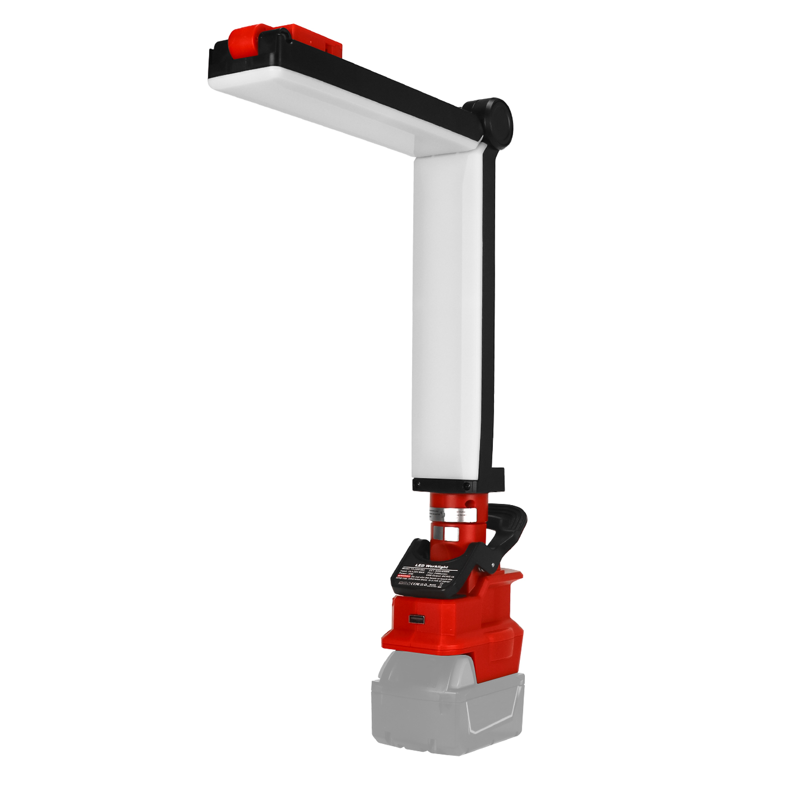 30w x 2400lm led arbejdslamper til milwaukee, 18v batteridrevne foldbare lamper, udendørs lommelygte med usb-opladeport (uden batteri)