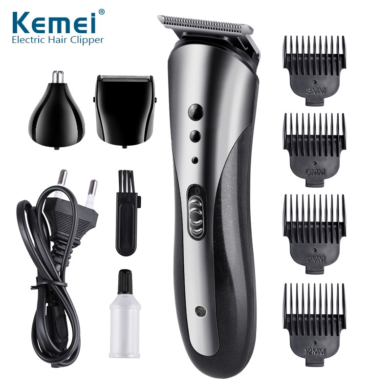 Kemei 3 in 1 Electric Shaver Hair Trimmer Rechargeable Electric Nose Ear Hair Clipper Beard Razor Machine KM-1407