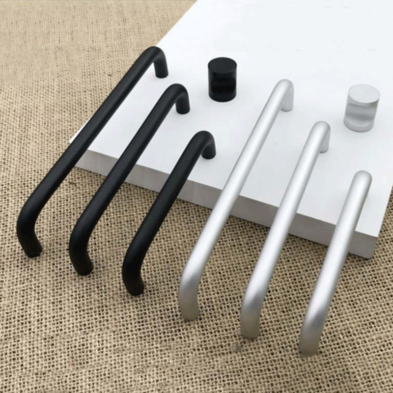2pcs Length 64 96 128 160 192 256mm 303-Type Cabinet Handles Kitchen Door Handle Drawer Knob Aluminum Alloy Wardrobe Door Handle