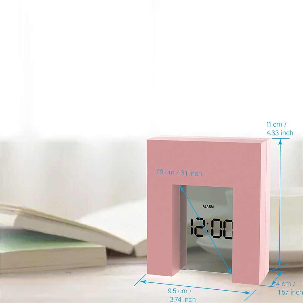Digital Desk Calendar Alarm clock with Indoor Thermometer &amp; Countdown Timer Electronic Square Bedside Watch Modern