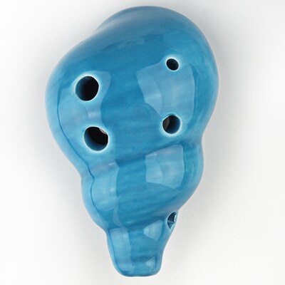 Ocarina 6 Hole Small Conch Ocarina Alto C Tone Beginner Ocarina Tourist Souvenir Teaching Toys Ceramic Pendant: Blue