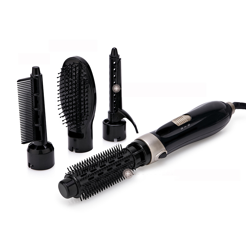 Heteluchtborstel 4 Kop Vervangbare Föhn Kam One Step Blower Sterke Wind Elektrische Stijltang Roller Krultang Styling Tools