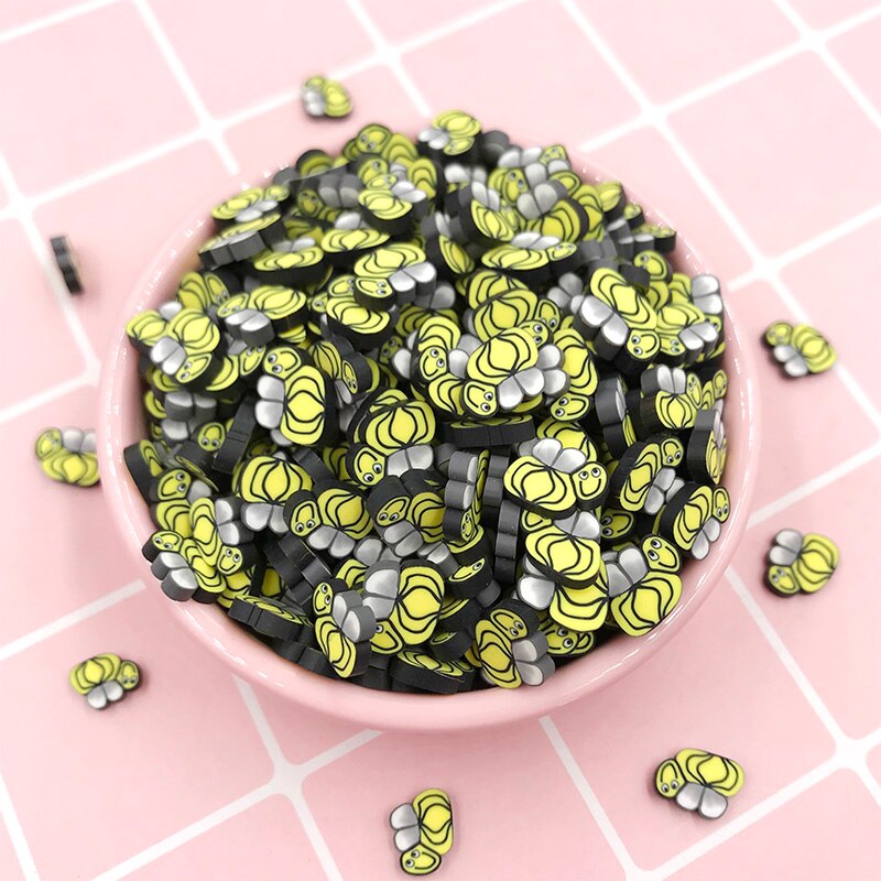 50g Nice Cute Honeybee Shape Clay Sprinkles Filling Polymer Crafts DIY Nail Arts Decoration Scrapbook Accessories: bee-10mm