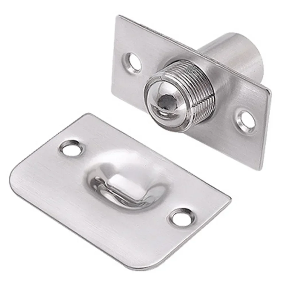 Door Catch Stainless Steel Adjustable Roller Ball Door Spring Catch Lock Internal Latch Set Closet Door Ball Catch
