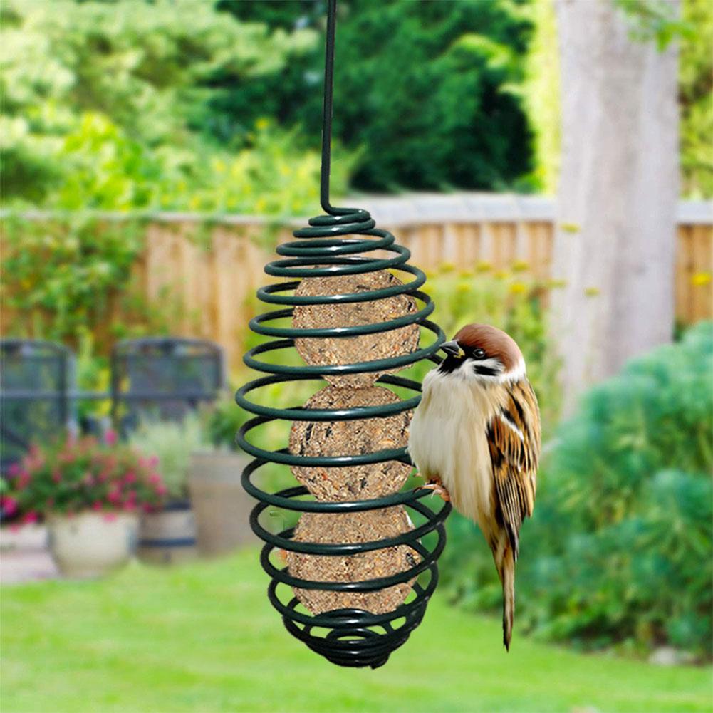 Bird Feeder Outdoor Hanging Mesh Feeding Portable Wild Birds Iron Grease Ball Holder Products Park Garden Tree Container
