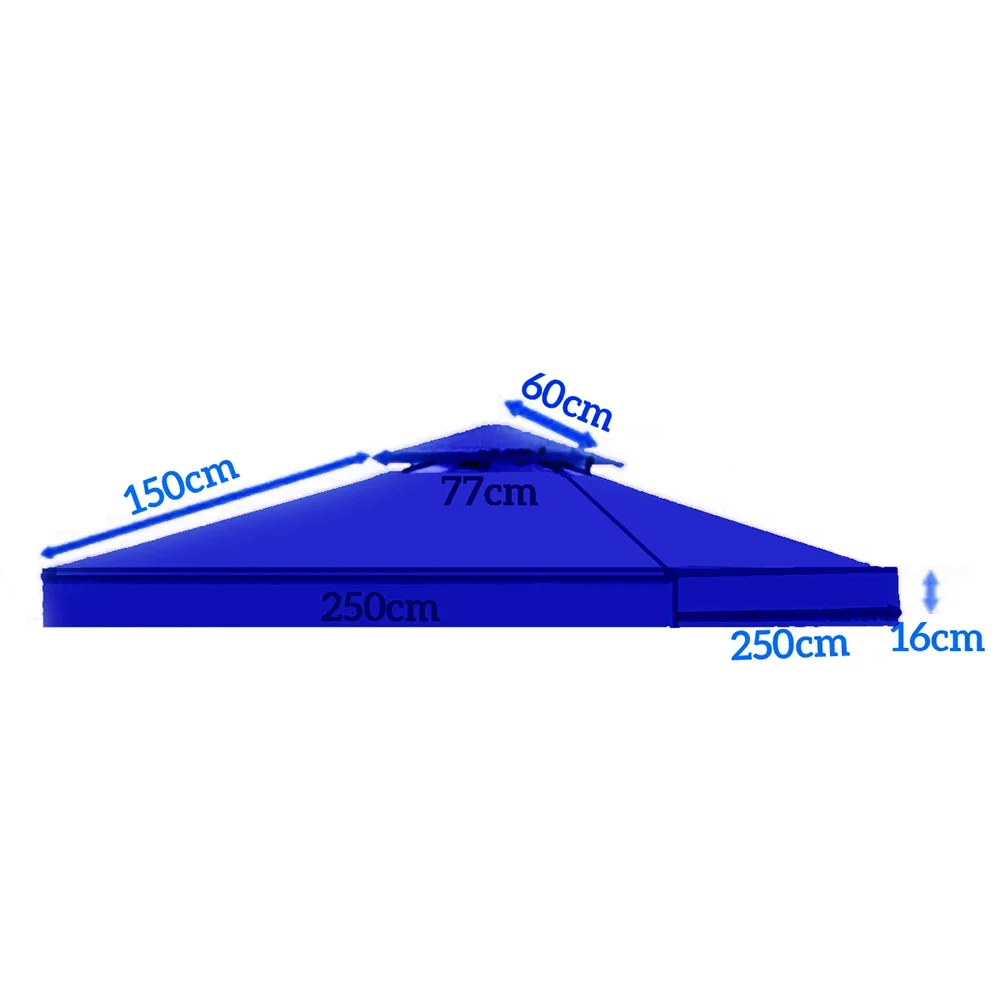 2,5x2,5 m Outdoor Garten Sonnenschirm Tuch Pavillon Markise Baldachin Ersatz Pergolen Tuch Für Outdoor Garten Baldachin Sonnenschirm: Gelb