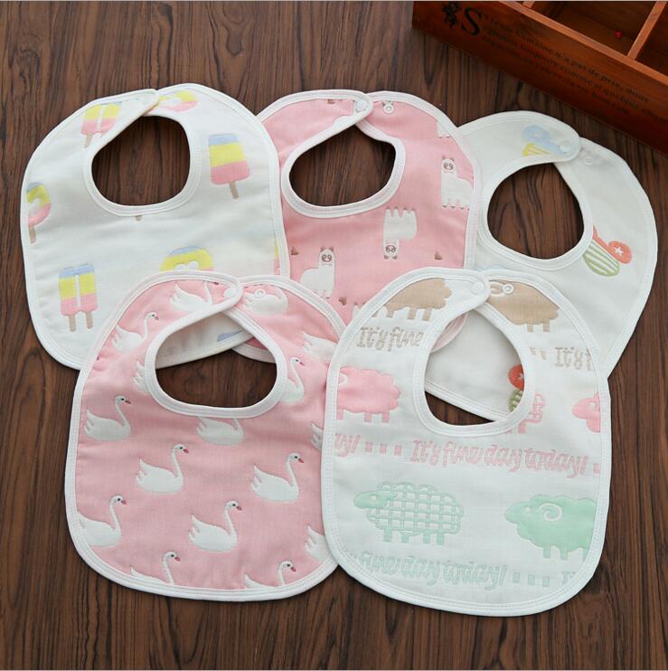 Bavoirs pour -né, serviettes pour bébés, tissus imprimés en coton unisexe, 6 couches, pour bébés de 0 à 3 ans: B girls random print