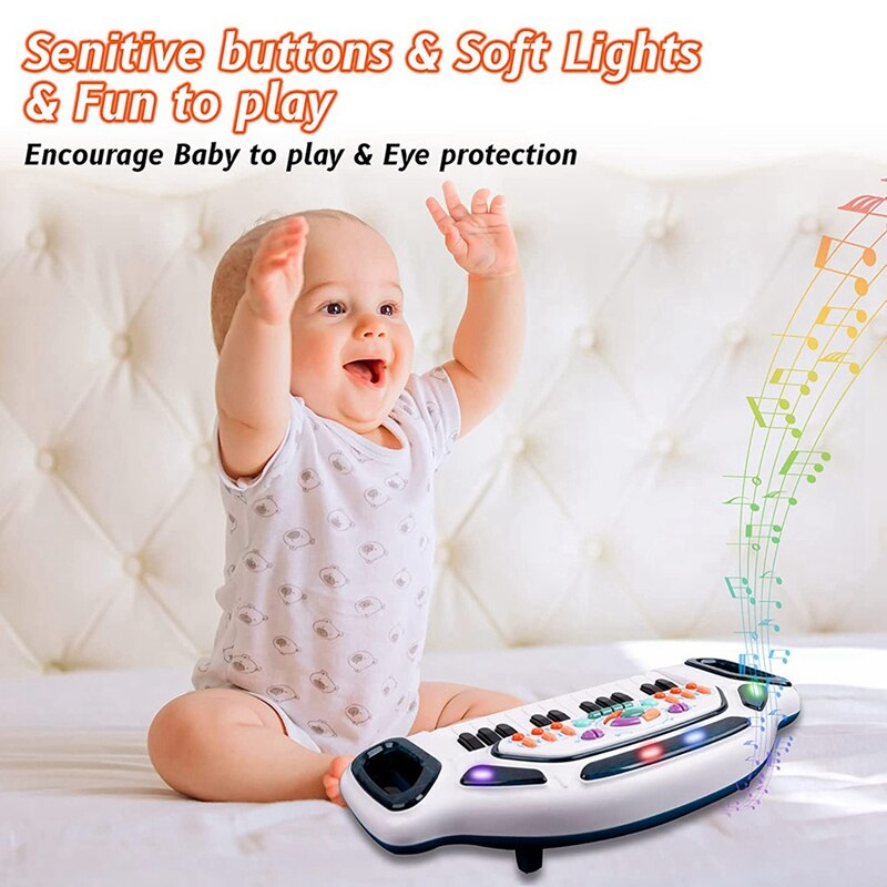 Teclado de Piano multifuncional para niños, Piano Electrónico de 24 teclas con luz, puede tocar juguetes musicales para niños y niñas