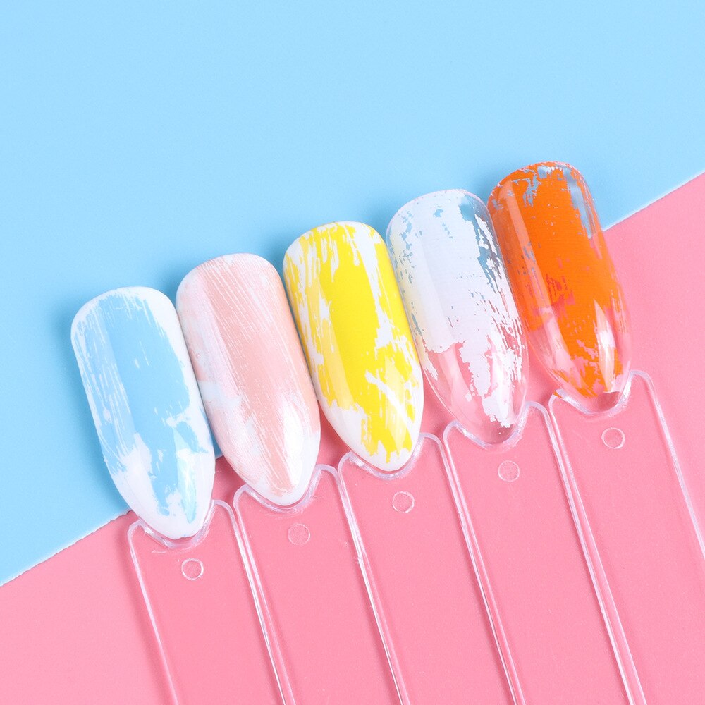 Nail art folie klistermärke överföring vit orange blå gul färgglad 4*100cm rulle full skönhetsberlocker nagellack stjärnklart papper