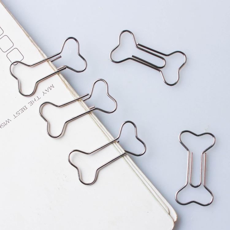 Dog's Bone Paper Clip Gold Bone Special-shaped Paper Clips Office Supplies Paperclip Bulldog Clips Cute Paper Clips Decorative: Red