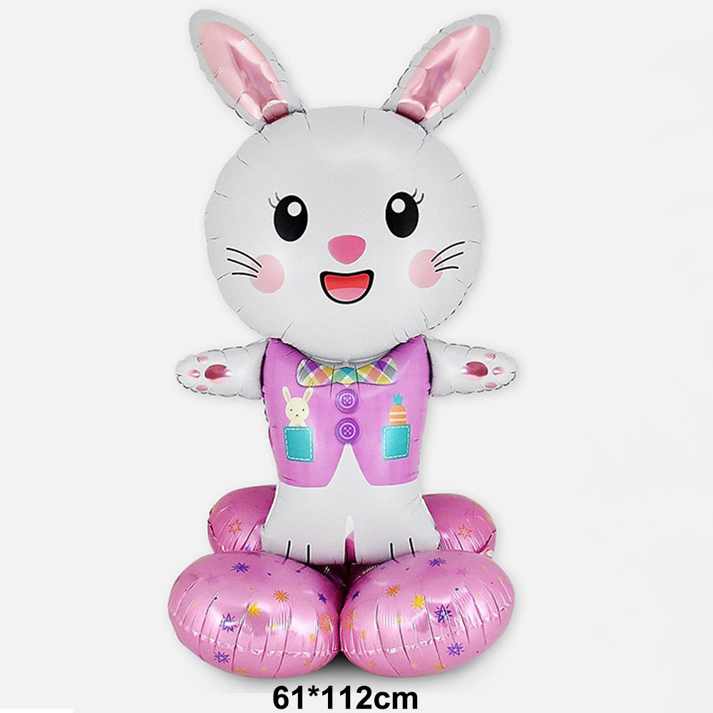 Pasen Folie Opblaasbare Bunny Ballon Staande Bunny Ballon Konijn Vormige Ballonnen voor Indoor Outdoor Yard Kids Pasen Speelgoed Decor