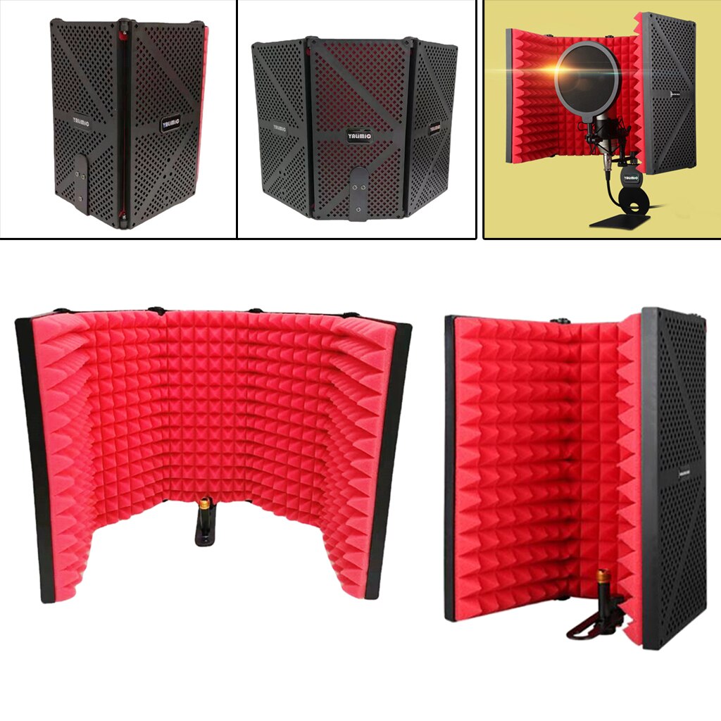 Foldable Studio Microphone Isolation Shield Recording Sound Absorber Foam Panel