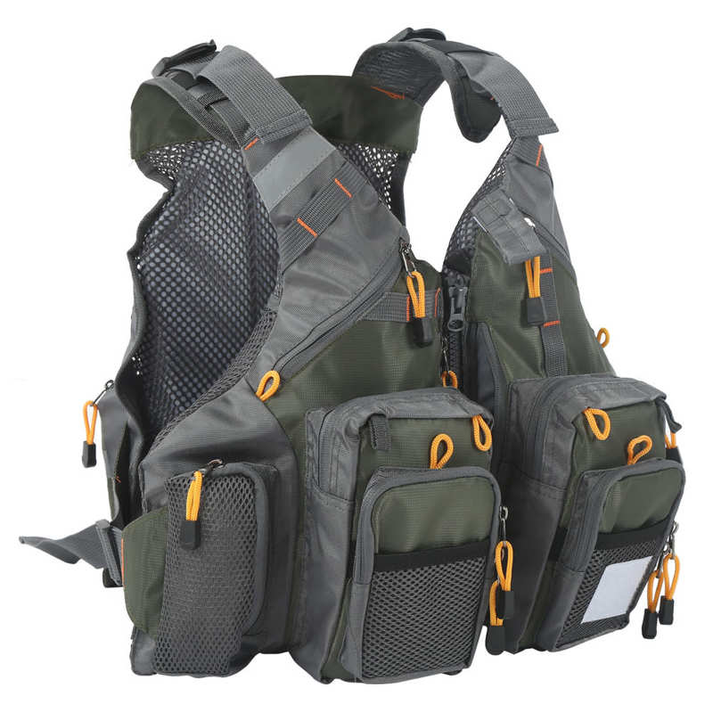 Breathable Fishing Vest Adjustable Floating Life Jacket Outdoor Sports Fly Swimming Vest with Floating Pad Fishing Tackle