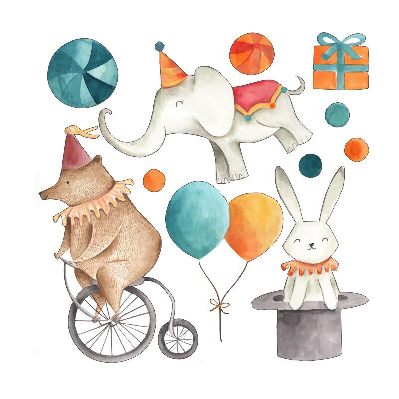 Cartoon Grappig Acrobatische Dieren Muurstickers Voor Kinderen Kamers Decor Nursery Babykamer Milieuvriendelijke Muurstickers Home Decoratie