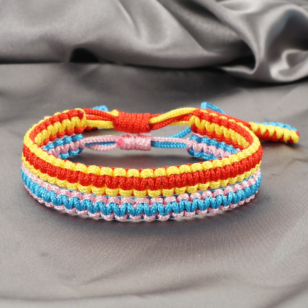 Originele handgeweven touw armbandenset, veelkleurige gevlochten armband voor mannen en vrouwen, beste vriend sieraden: Stijl 8