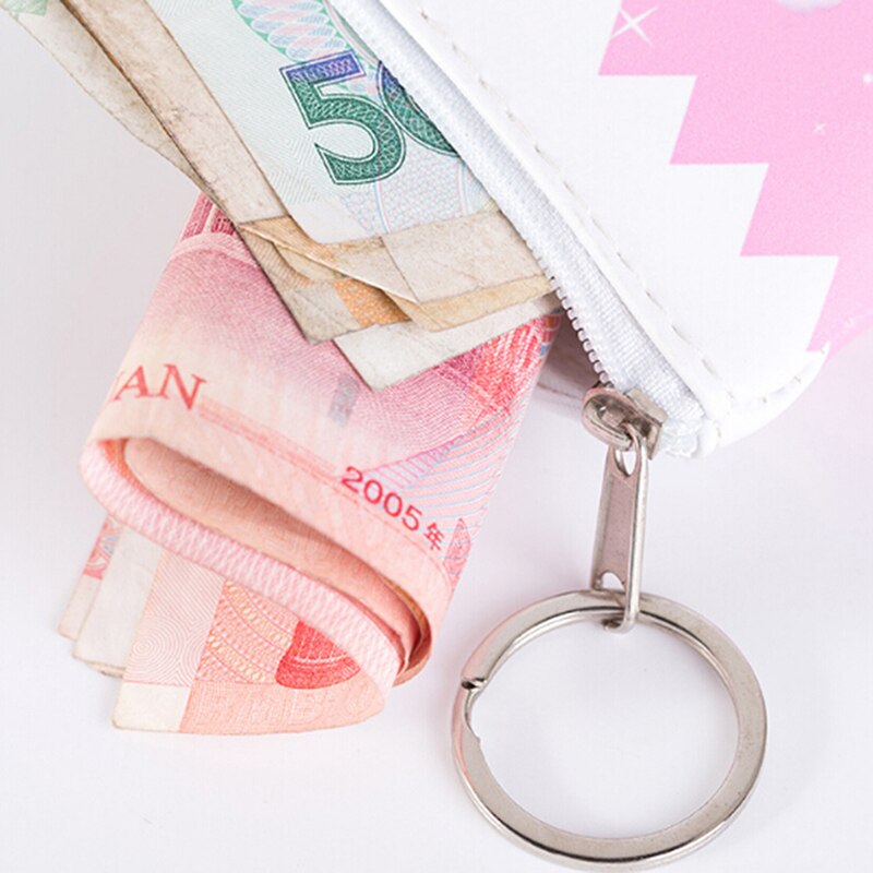 Pu dragkedja blomtryck myntplånbok byt plånbok barn flicka pojke kvinnor handväska dam plånböcker myntnyckelväska