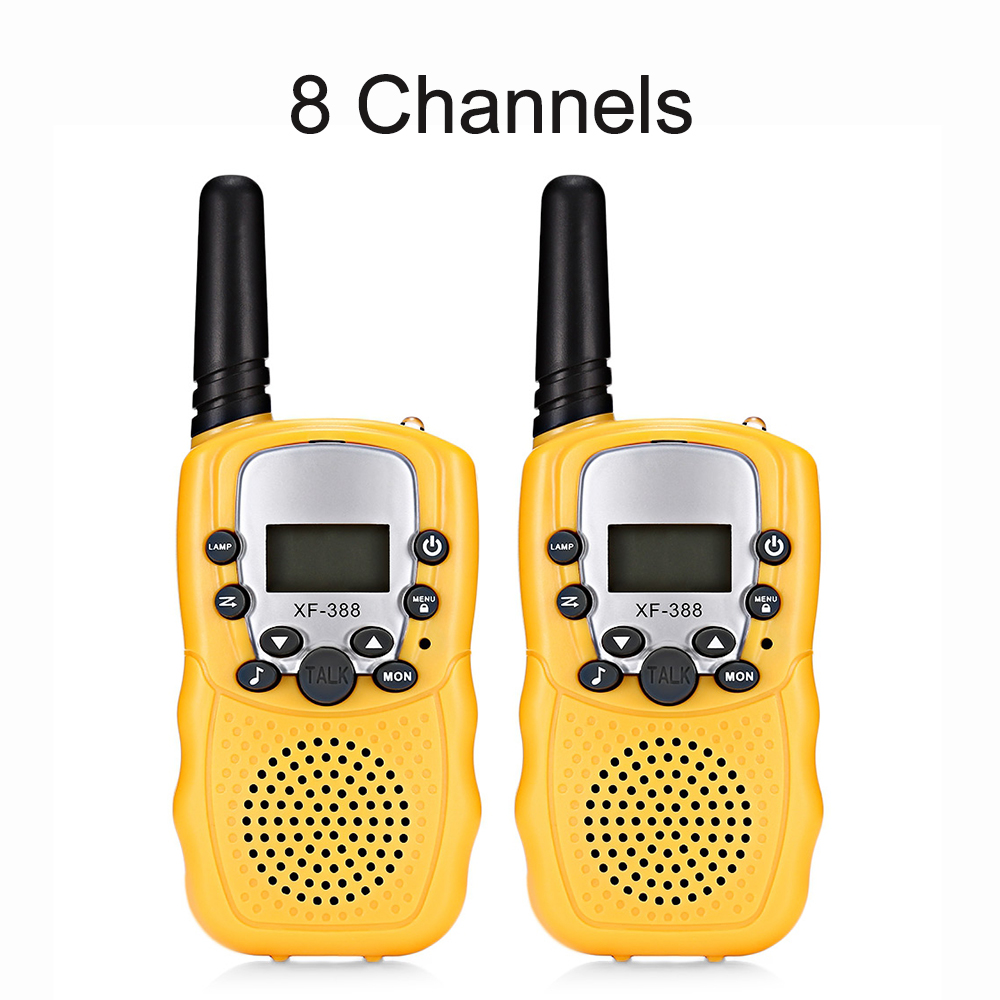 2 stk børn mini walkie talkie tovejs radio 8/22 kanaler walkie talkies retevis radiokommunikator transceiver til børn: 8ch gule