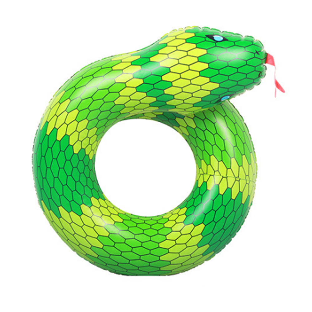 3D Snake Zwemmen Ring Zomer Opblaasbaar Zwembad Float Kleur Rubber Open-Loop Binnenband Zwemmen Ring Strand Spelen Voor volwassenen Kinderen: Green