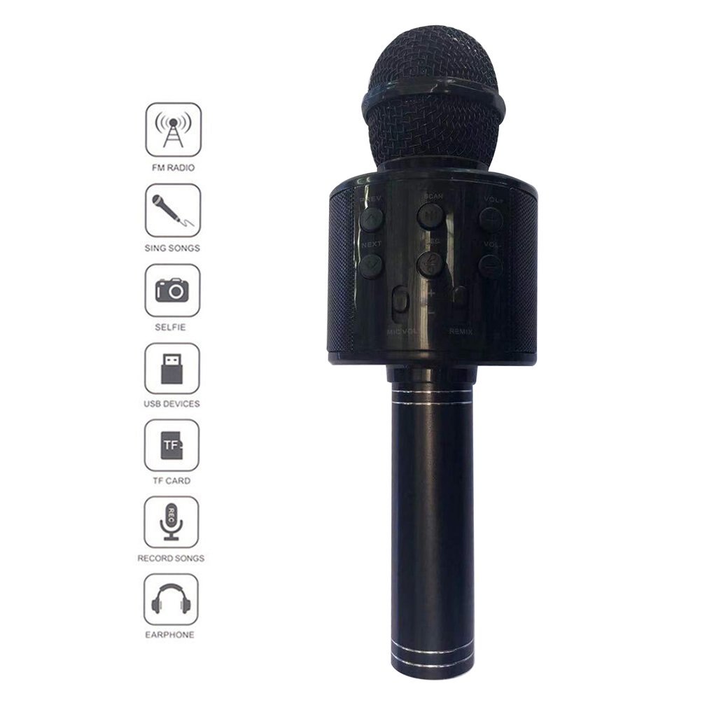 Bluetooth Karaoke Microphone Wireless Microphone Professiona Speaker Handheld Microfone Player Singing Recorder Mic