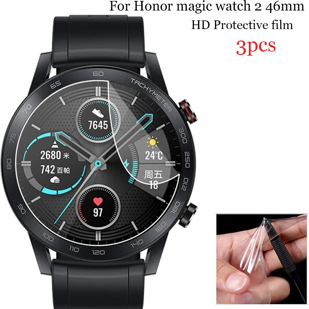 3 Pcs Volledige Cover Hd Beschermende Film Voor Honor Magic Horloge 2 46 Mm Horloge Beschermfolie Ultradunne Screen Protector horloge Accessoire