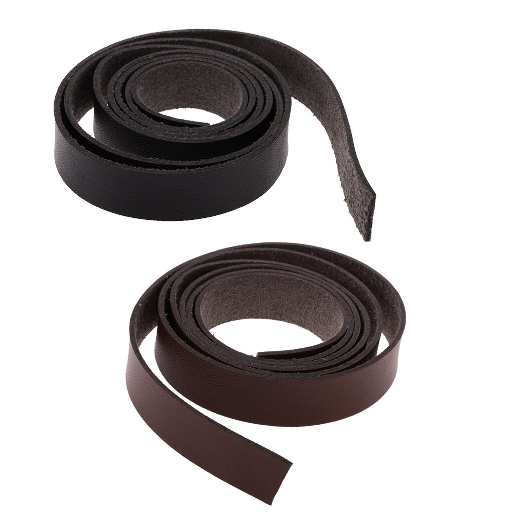 2 meter  x 1.5cm diy håndværk pu læderrem strip til læder håndværk bælte håndtag taske tilbehør, holdbar og robust