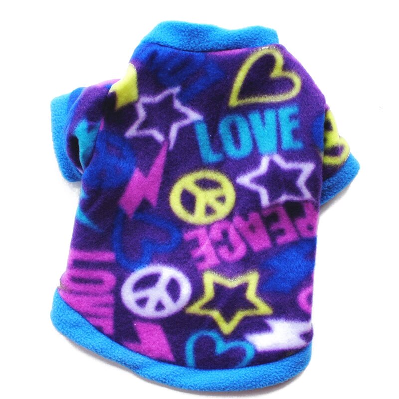 Bonito crânio imprimir roupas para cães de estimação inverno quente velo casaco para cães pequenos bulldog francês cachorro roupas chihuahua roupas: ROXO / S