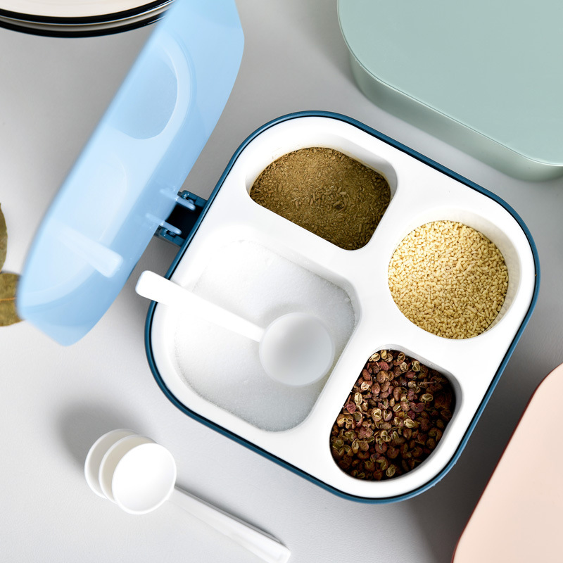 4 in 1 kryddburk kryddor låda salt peppar kummin pulver låda verktyg salt shaker sockerburk för kryddflaskor kök förvaring