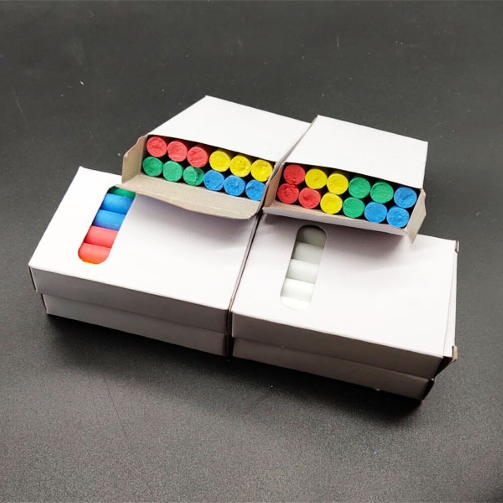 Juego de 12 palos de tiza para pizarra, Set de 12 palos de tiza no antipolvo, tizas de dibujo para pizarra, suministros escolares