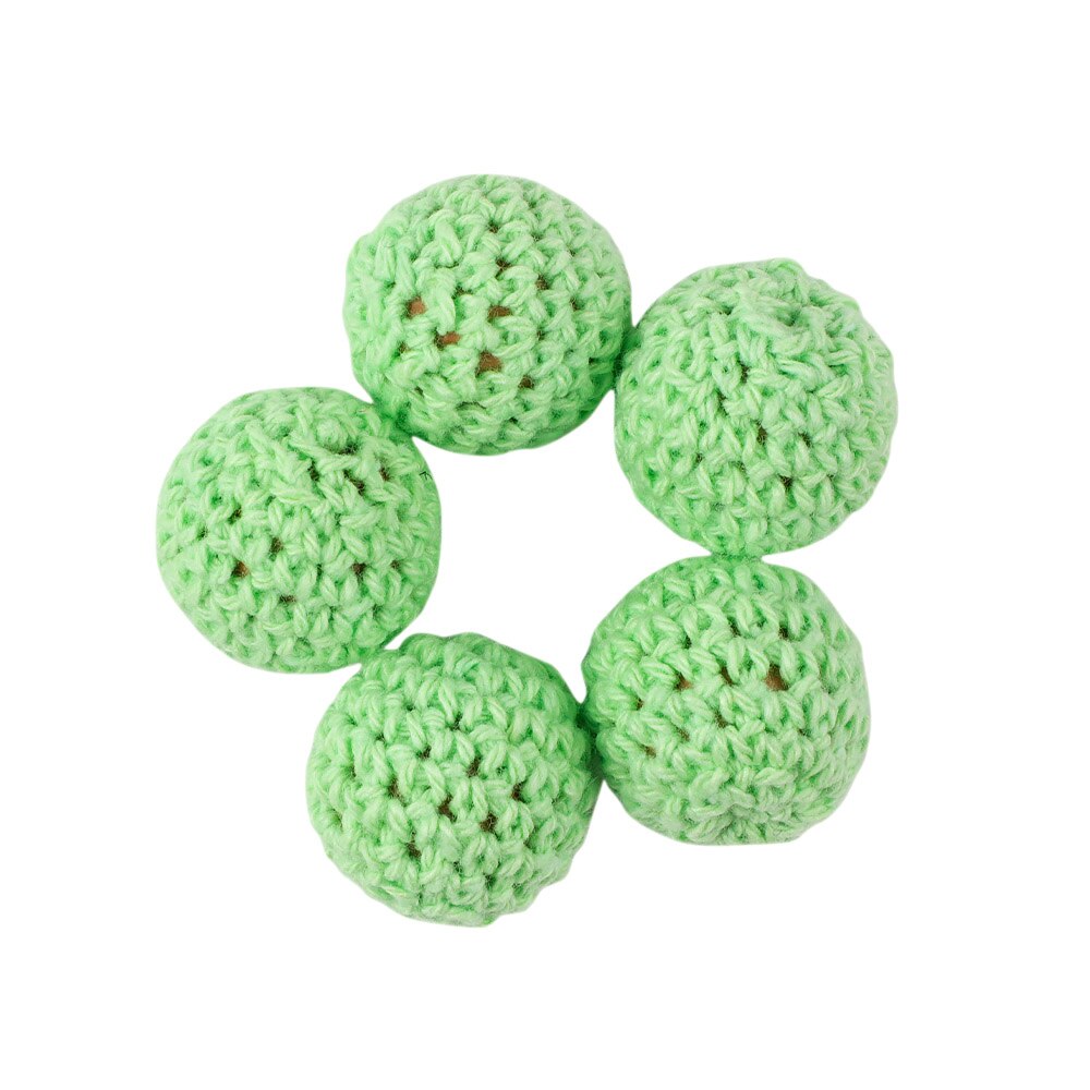 10 stücke holz Häkeln Perlen Ungiftig DIY Baby Zahnen Schmuck Halskette Anhänger Baby Beißring Spielzeug Natürliche Holz Perlen 20MM: 02