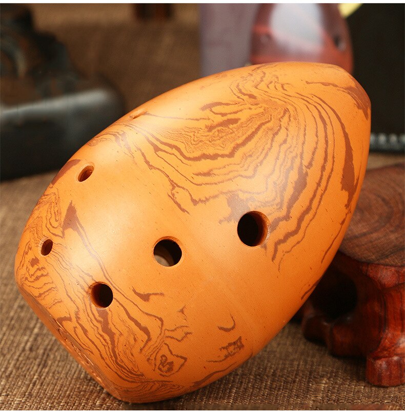 Xun-instrumento Musical de cerámica para principiantes, arcilla antigua de 8 agujeros, pulido a mano, Ocarina China: F key Pattern models