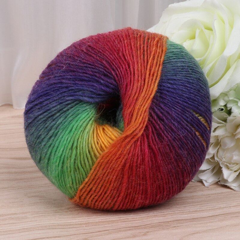 19 kleuren 50g Hand-geweven Regenboog Kleurrijke Gehaakte Kasjmier Wol Blend Garen Breien voor Winter voor weven Trui muts Sjaal Kni