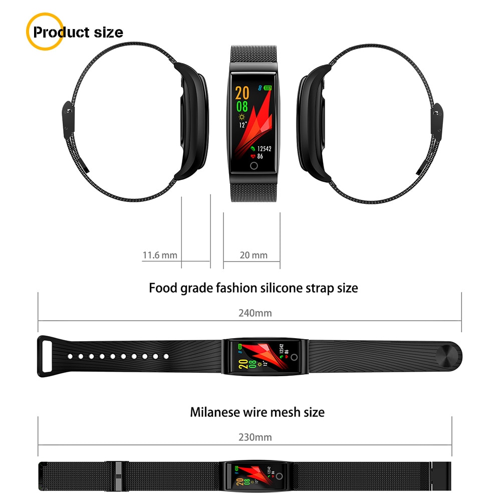 F4 Smart Band Blood Pressure Heart Rate Monitor Men Women Wristband Fitness Sports Watch Pedometer Smart Metal Bracelet