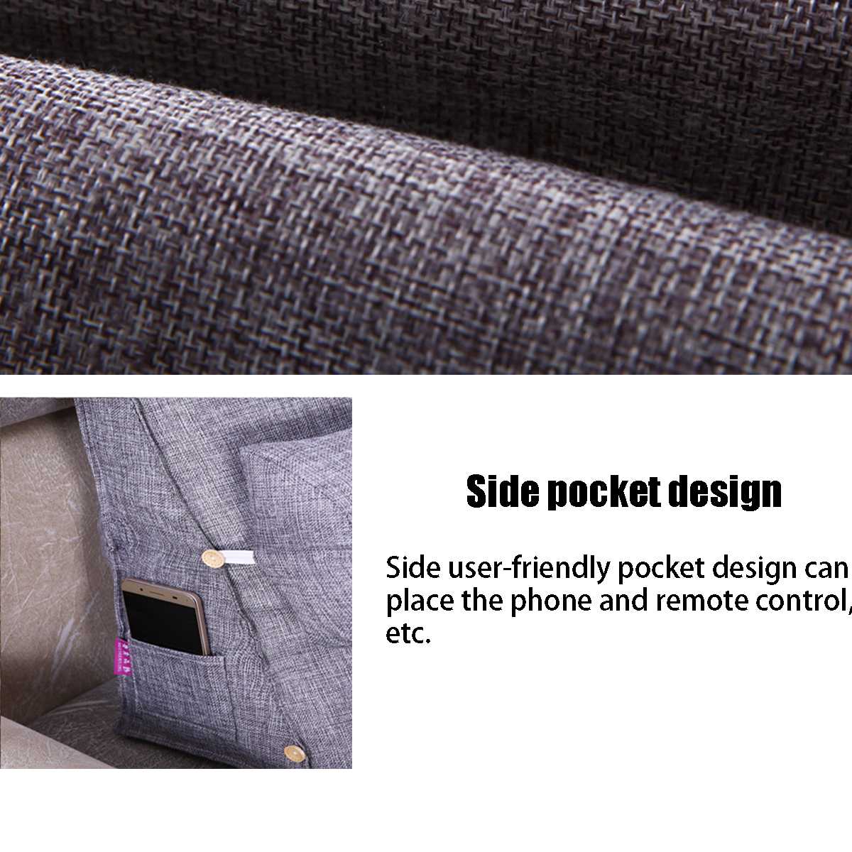 Bed Triangular Cushion Chair Bedside Lumbar Chair Backrest Lounger Lazy Office Chair Reading Pillow Household Decor 20x45x45cm