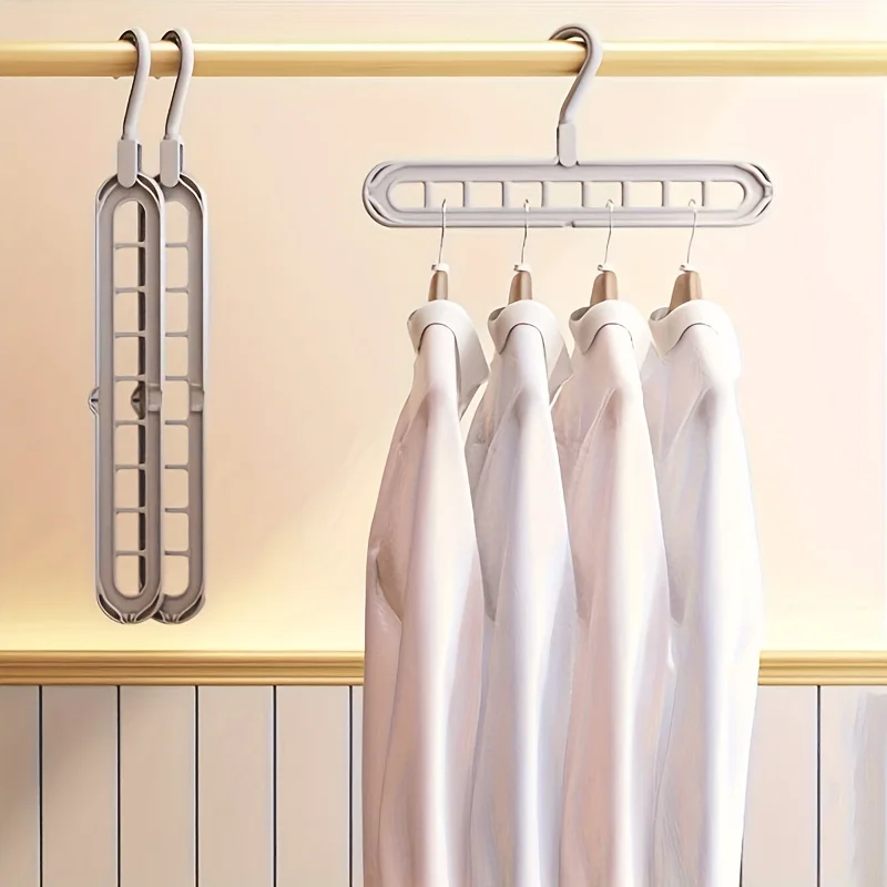 3 uds., perchas plegables de plástico de 9 agujeros, perchas organizadoras de ropa resistentes que ahorran espacio, para habitación, armario, hogar y Dor