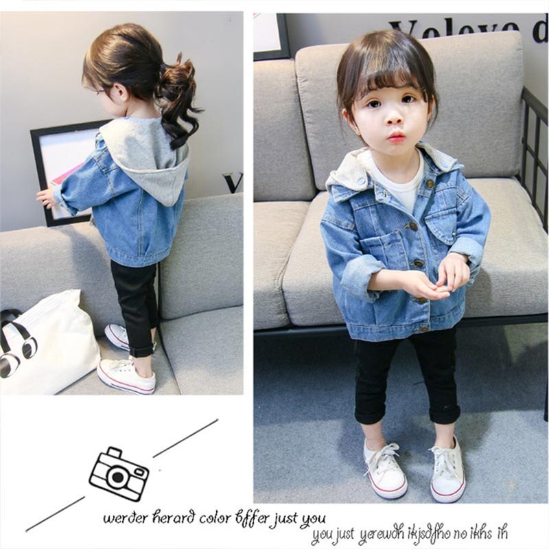 Meisjes Boy Casual Jassen Denim Kid Trendy Hooded Bovenkleding Windjacks Baby Trend Wear Baby Lente Herfst Kleding