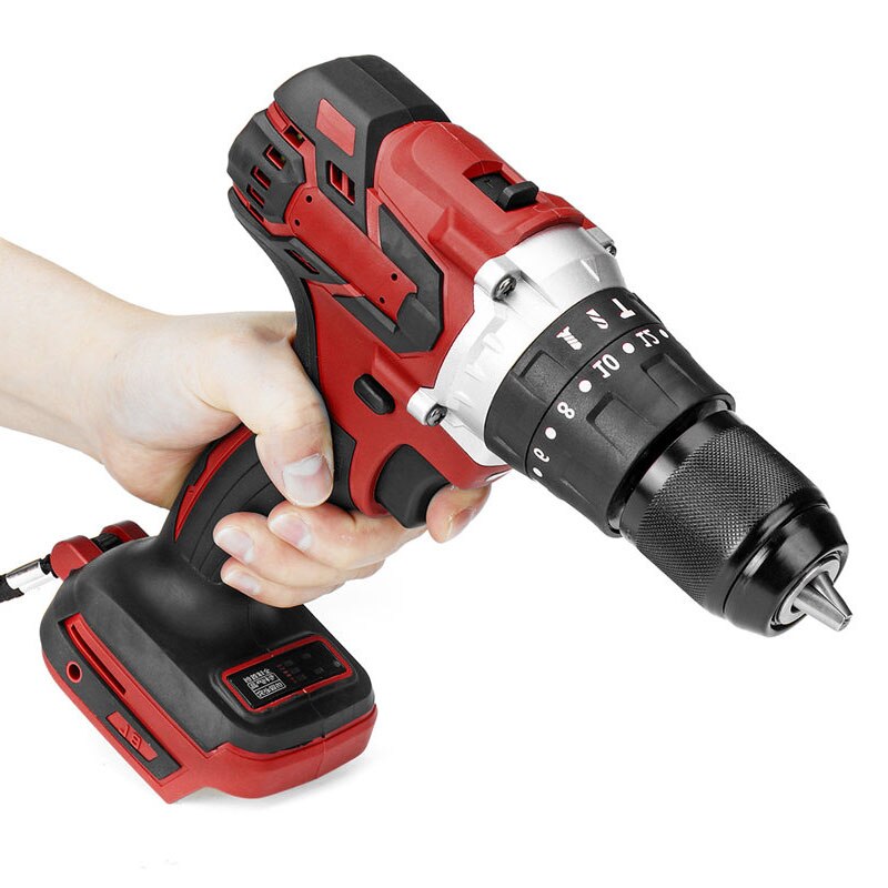 18V 3 In 1 Borstelloze Elektrische Hamer Boor Elektrische Schroevendraaier 13Mm 20 + 3 Koppel Draadloze Klopboormachine voor Makita 18V Batterij: Red