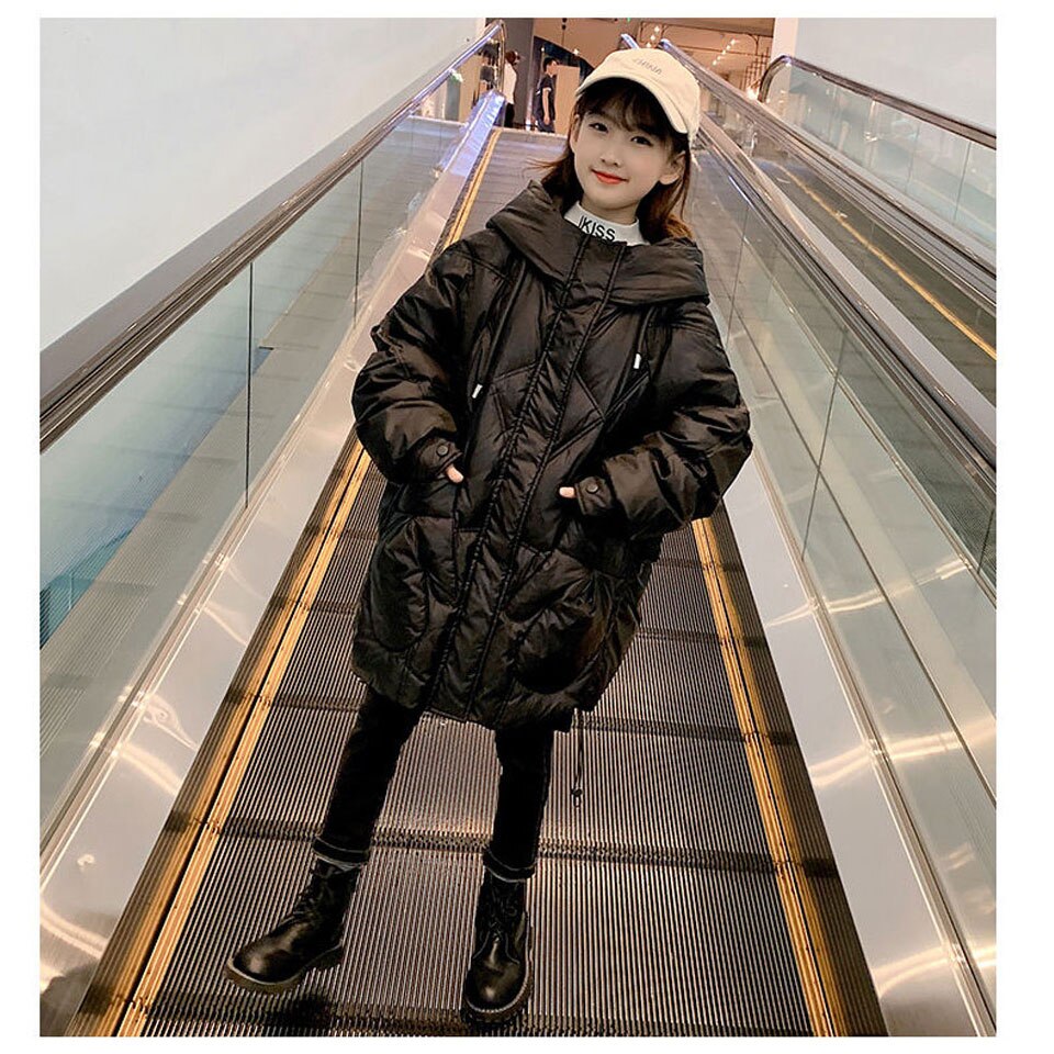 2022 Winter Meisjes Hooded Fahion Dikker Warme Parka Baby Meisje Jassen Kinderen Bovenkleding Kleding Kids Parka Jas Leeftijd 6-14Years