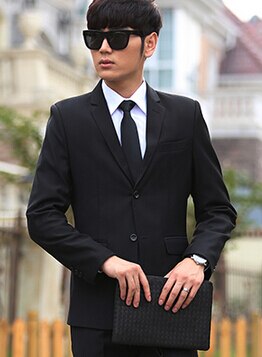 Traje de primavera para hombre con pantalones trajes de negocios ropa de oficina para hombre: Black / XXXL