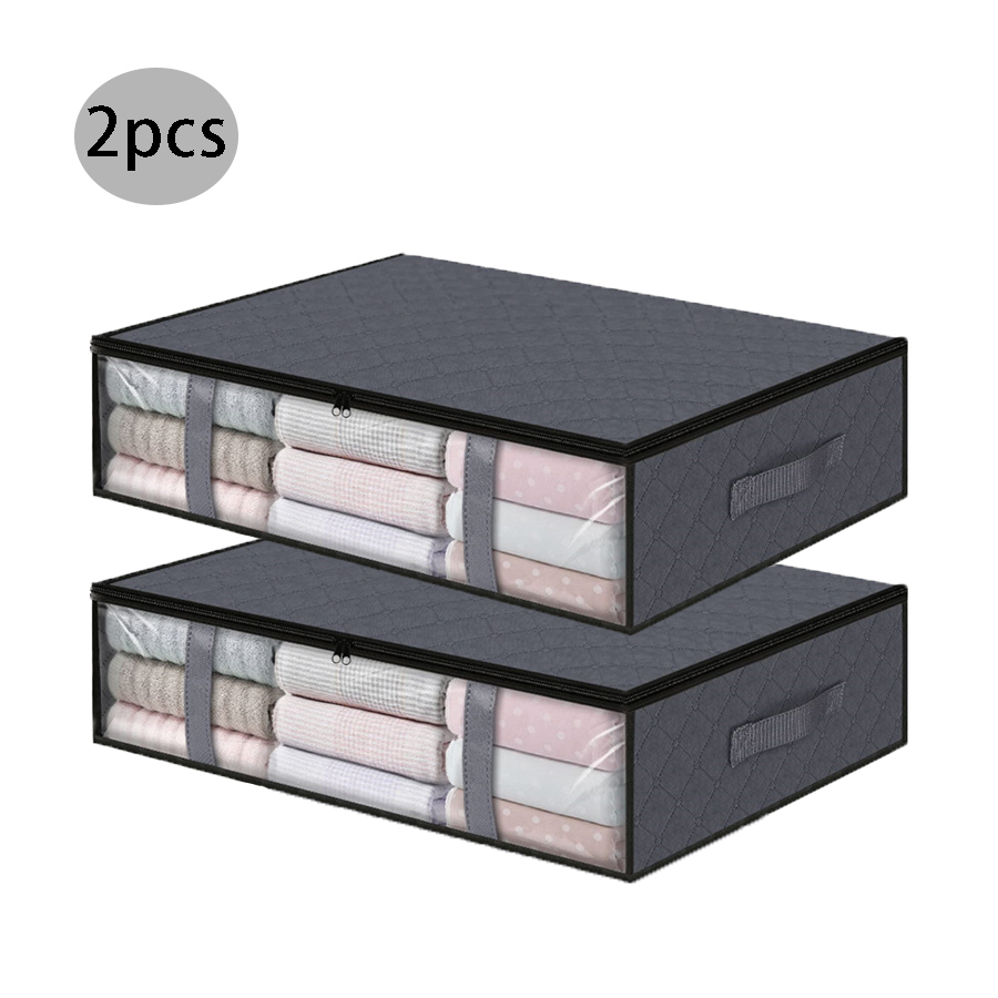 Cajas de almacenamiento para almacenamiento de ropa, bolsas de almacenamiento plegables, almacenamiento debajo de la cama para organizar ropa, edredones para dormitorio, armario y dormitorio: Caqui oscuro