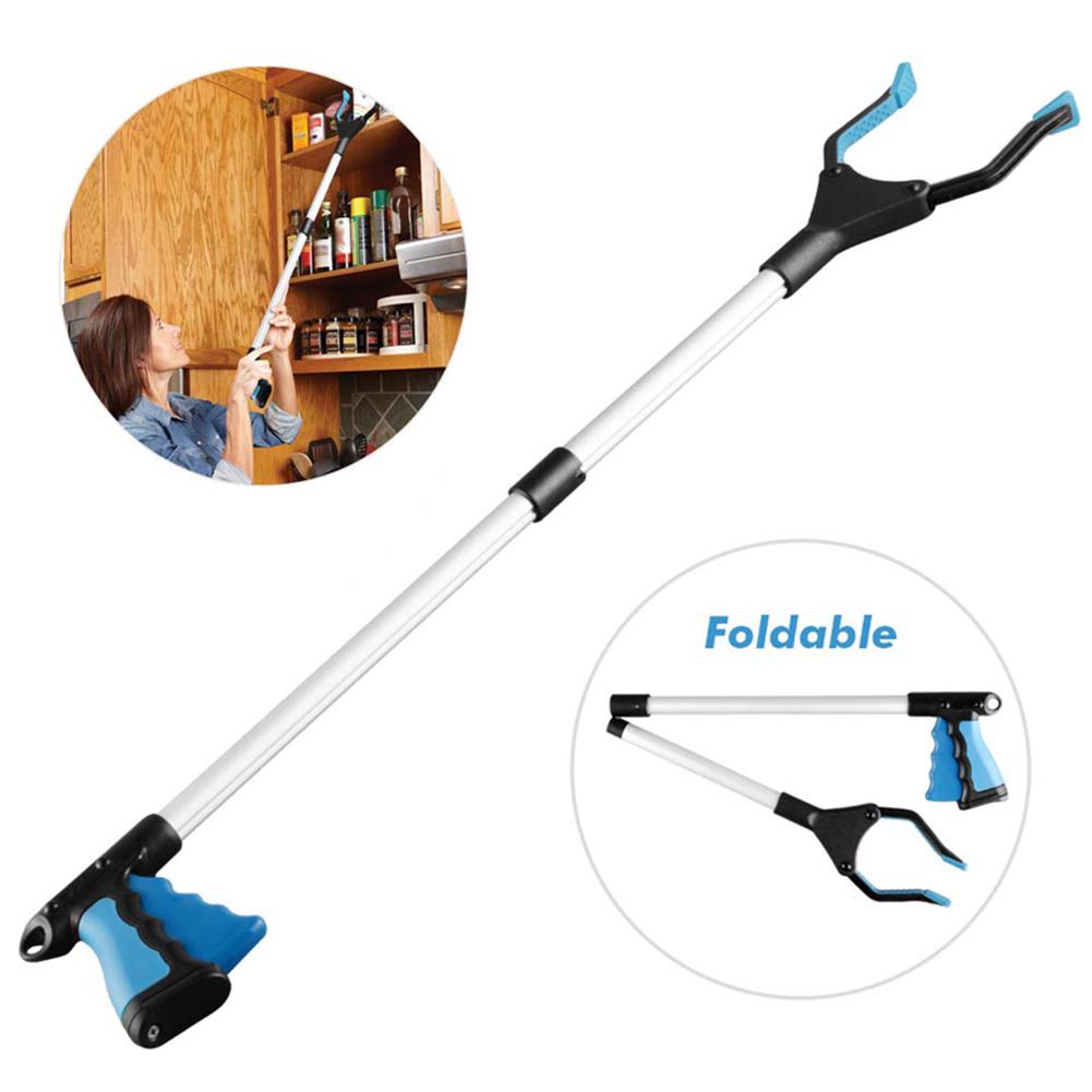Pinzas largas plegables para recoger basura, herramientas de limpieza del hogar, agarre manual