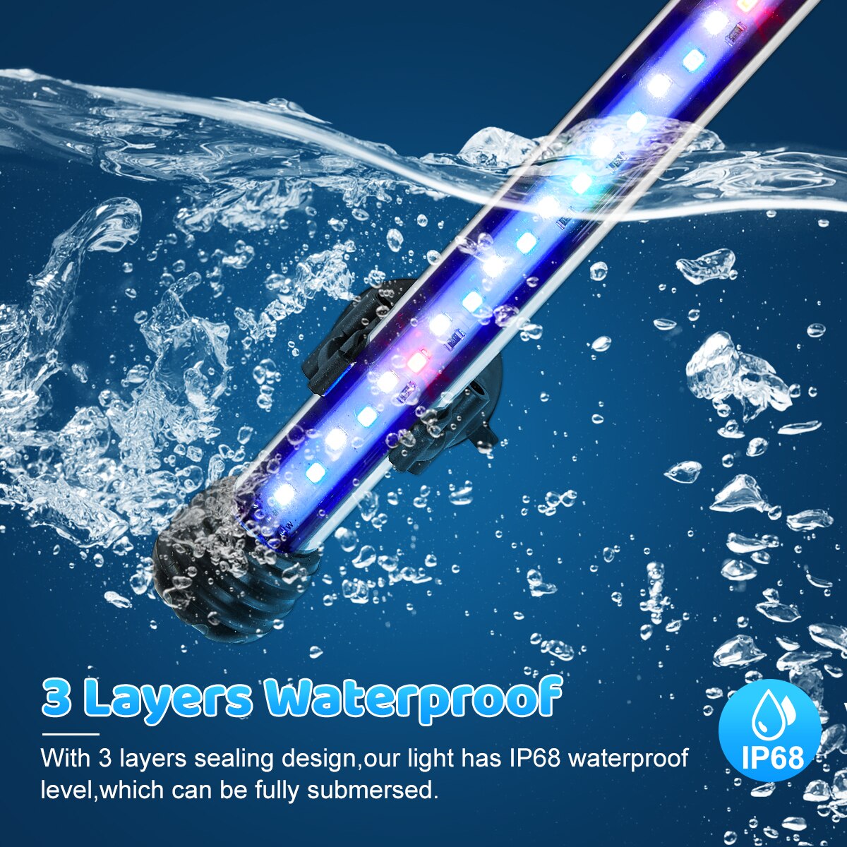 8.5W 56 Leds Aquarium Led Licht Aquarium Verlichting Lamp Onderwater Subnersed Blauw Groen Rood Wit Gekleurde Timer Dimmer helderheid