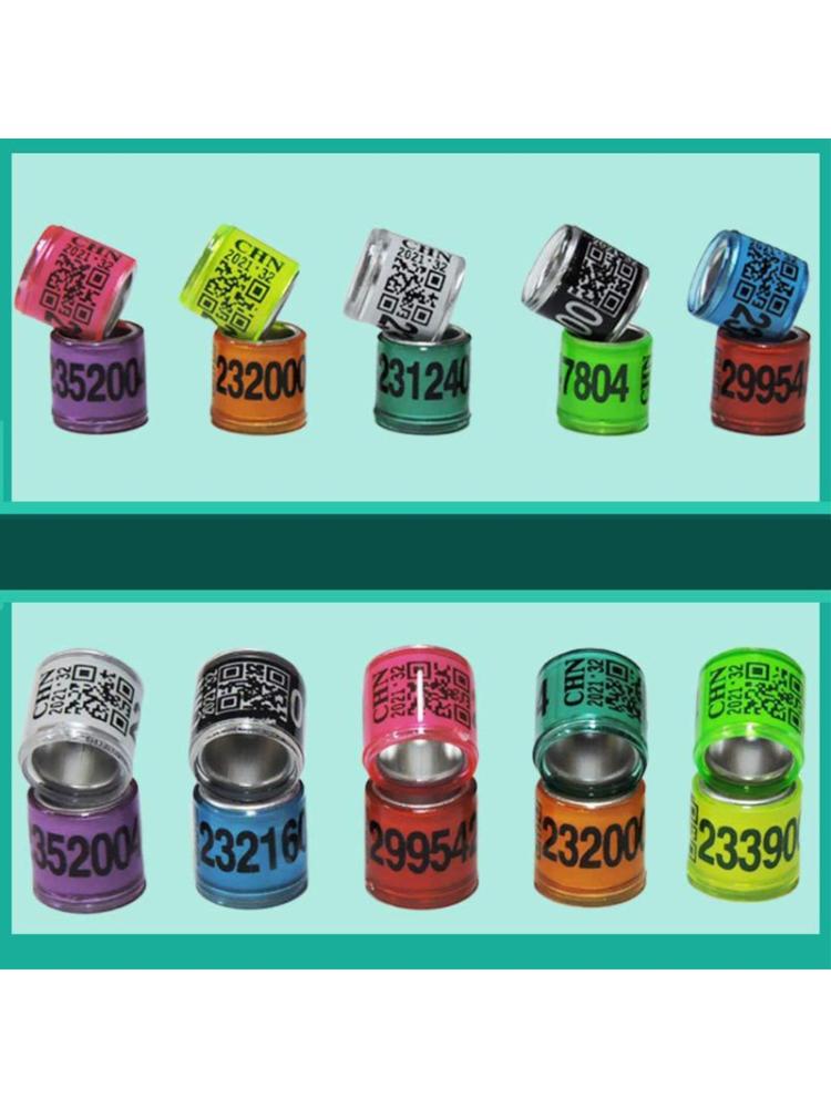 100 Pcs Colorful Color Mixing Pigeon Bands Bird Foot Ring Species Identify Train M68E