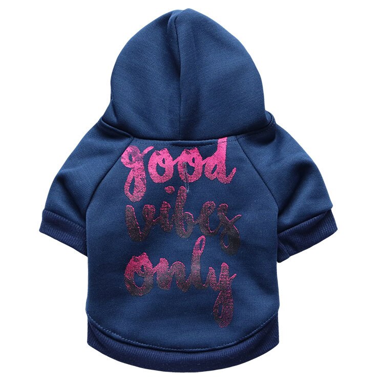 Gedrukte Tekst Kat Kleding Kat Jas Kat Jas Jas Warm Pet Kleding Konijn Dier Huisdier Kleding: blue / L