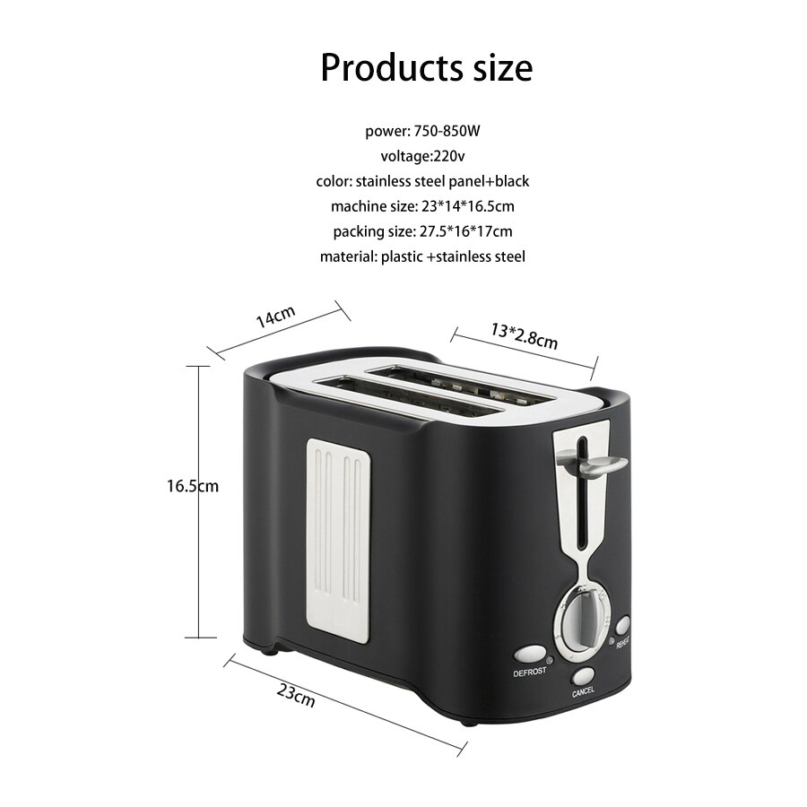 US PLUG 110V 220V Black Toaster multi-functional light eating Cross border sandwich Maker home toaster