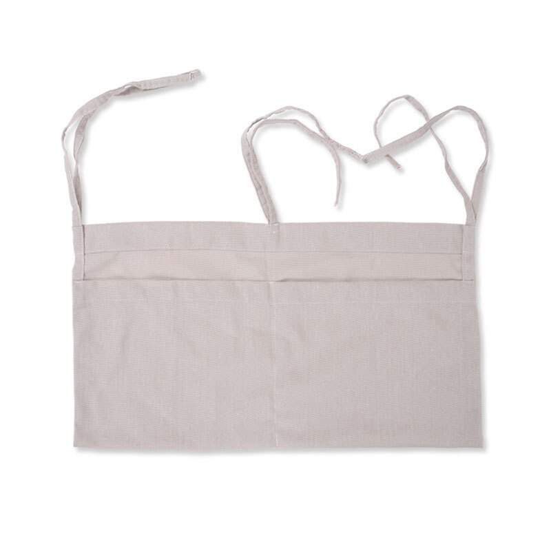 FBIL-Baby Bed Hanging Storage Bags Cotton Crib Organizer Toy Diaper Pocket For Crib Bedding Set Accessories Storage Bag: Gray