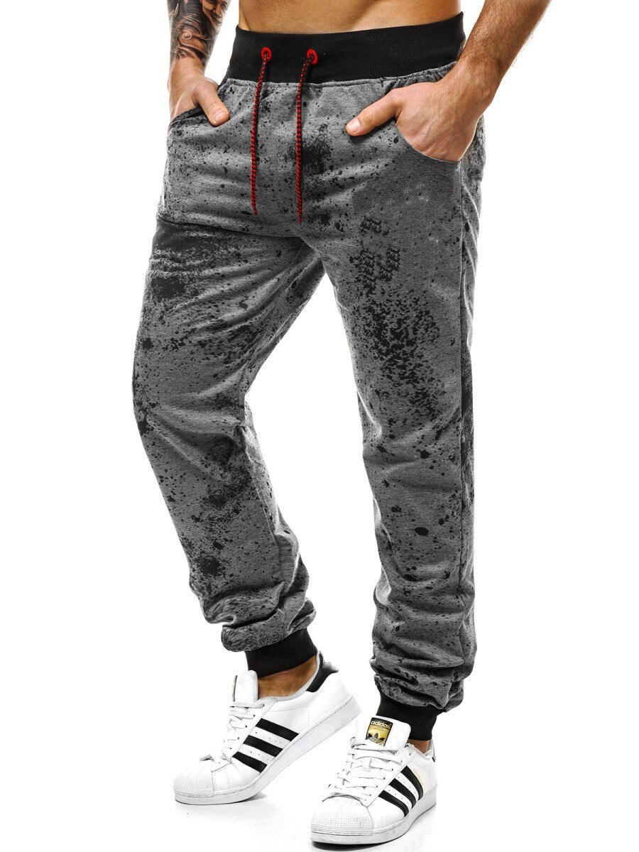 Heren casual sportbroeken europese en amerikaanse sterrenhemel print fitness straatbroeken enkelband broeken