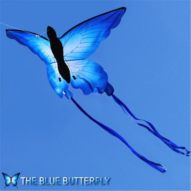 So Beautiful Blue Butterfly Kite Outdoor Fun Kite With 30m Line Kids Toy Summer Sports