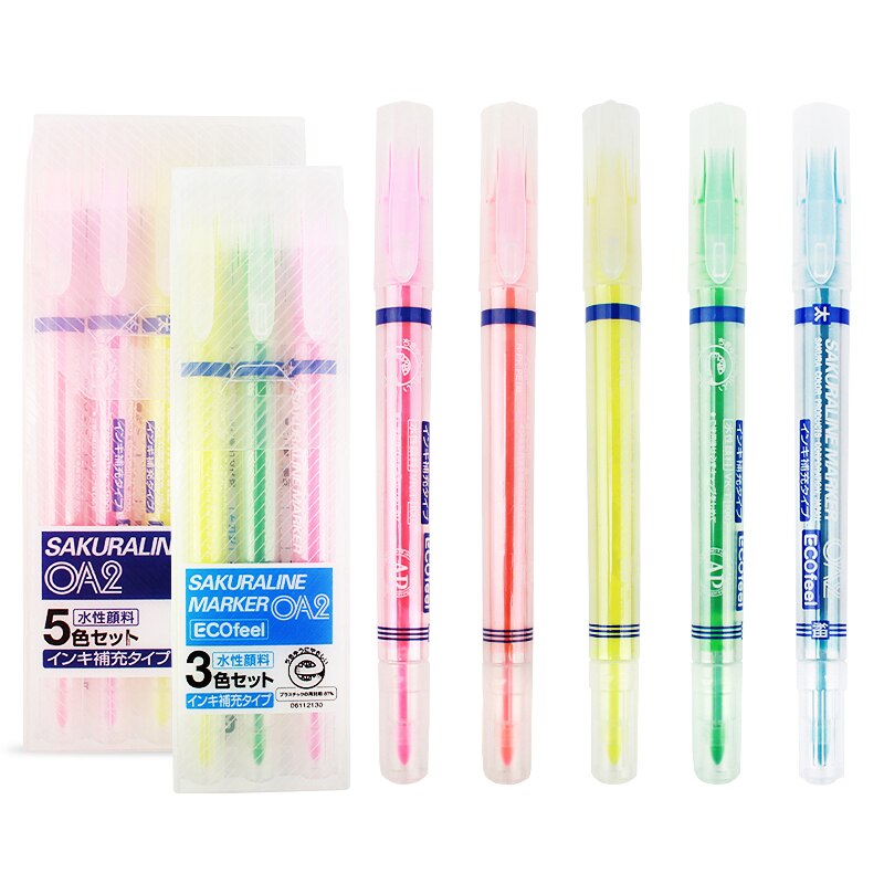 Japan sakura dobbelthovedet highlighter tusch elevspecifik vandbaseret tusch