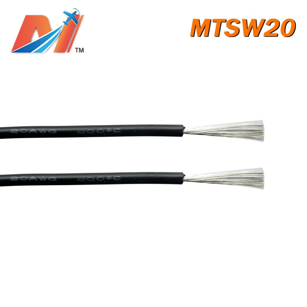 Maytech Clearance (1meter) power silicon wire AWG20 BLACK COLOR